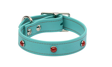 Faux leather dog collar
